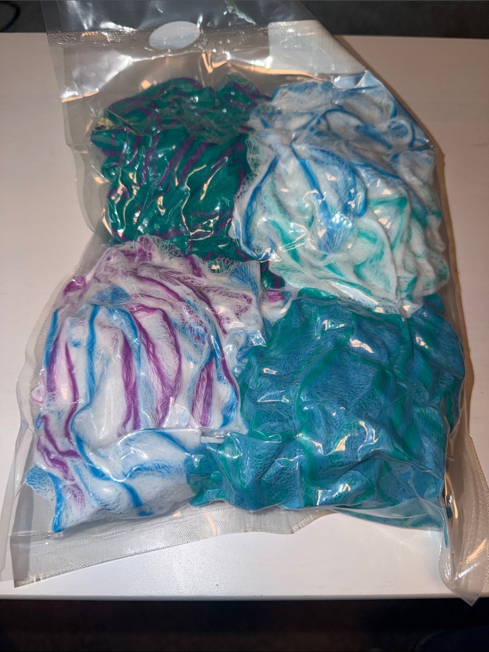 Assorted Blue & Teal water sponges - Pack of 4